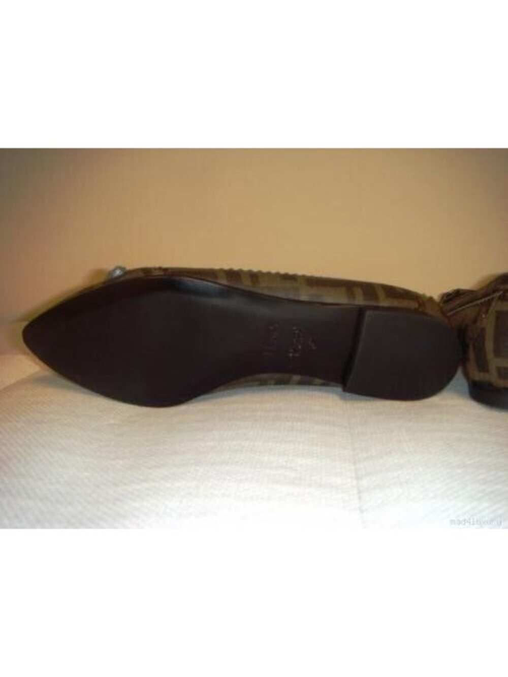 Fendi Zucca Ballet Flats Canvas Shoes with Logo Buckle - New in Box, EU 37 - Picture 3 of 7